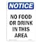 Signmission OSHA Notice, 5" Height, No Food Or Drink In This Area Sign, 5" X 3.5", Portrait OS-NS-D-35-V-14599 - alternate 1